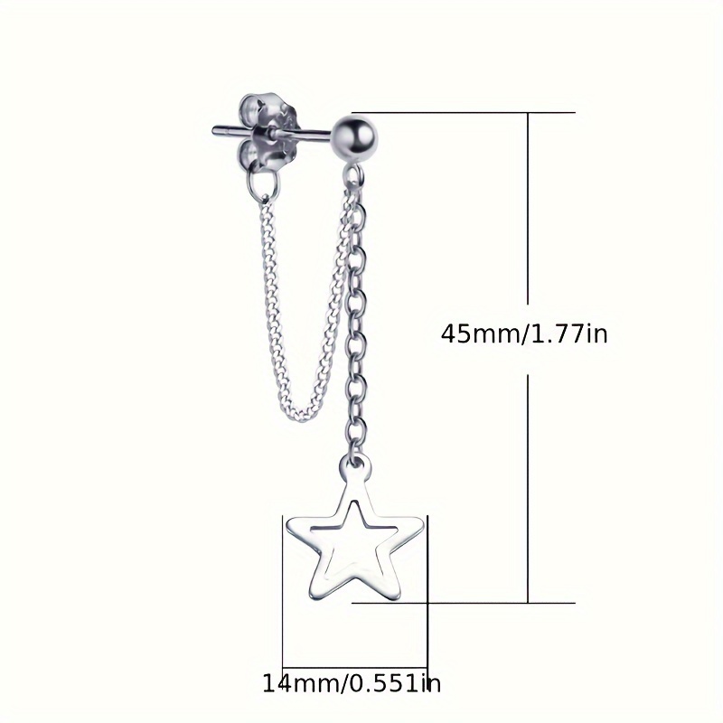 Delicate Chain Star Earrings for Women